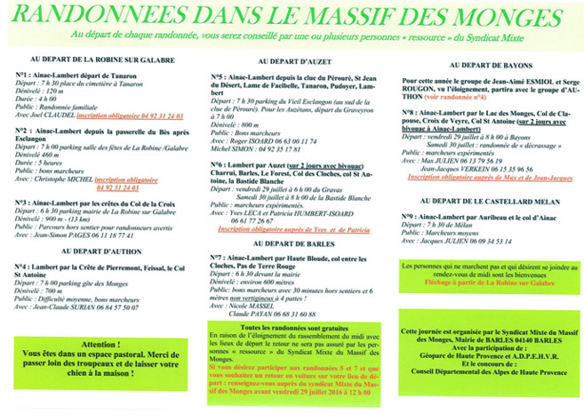 Samedi 30 juillet 2016 rendez-vous pour La 20ième Fête des Monges Samedi 30 juillet 2016 rendez-vous pour La 20ième Fête des Monges