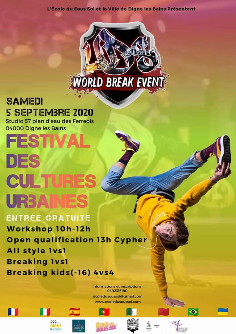 Festival de Cultures urbaines Samedi 5 septembre à Digne les bains