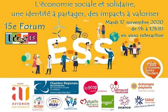 Le forum de l’ESS aura lieu en visioconférence le 17 Novembre