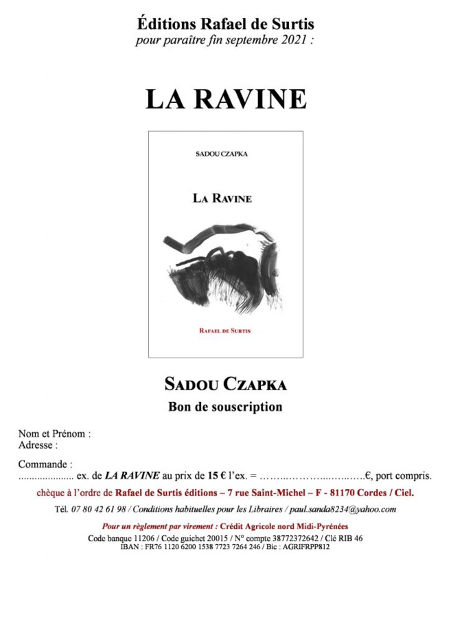 La ravine : concert lecture de Sadou CZAPKA accompagné par Stéphane Dumas, musicien
