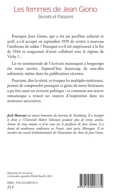 Jack Meurant présente "Les femmes de Giono, secrets et passions"