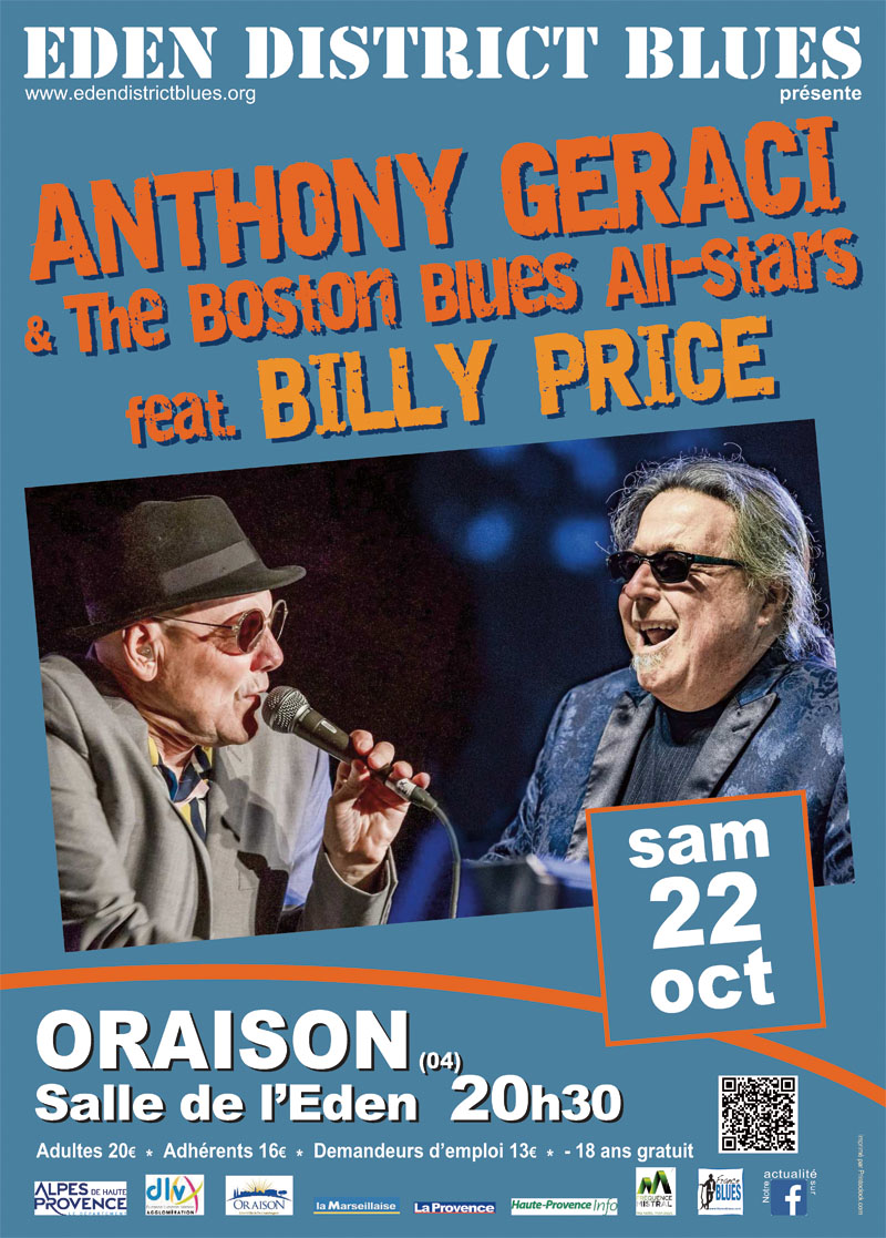 concert à Oraison : Anthony Geraci samedi 22 octobre 2022 à 20 h30