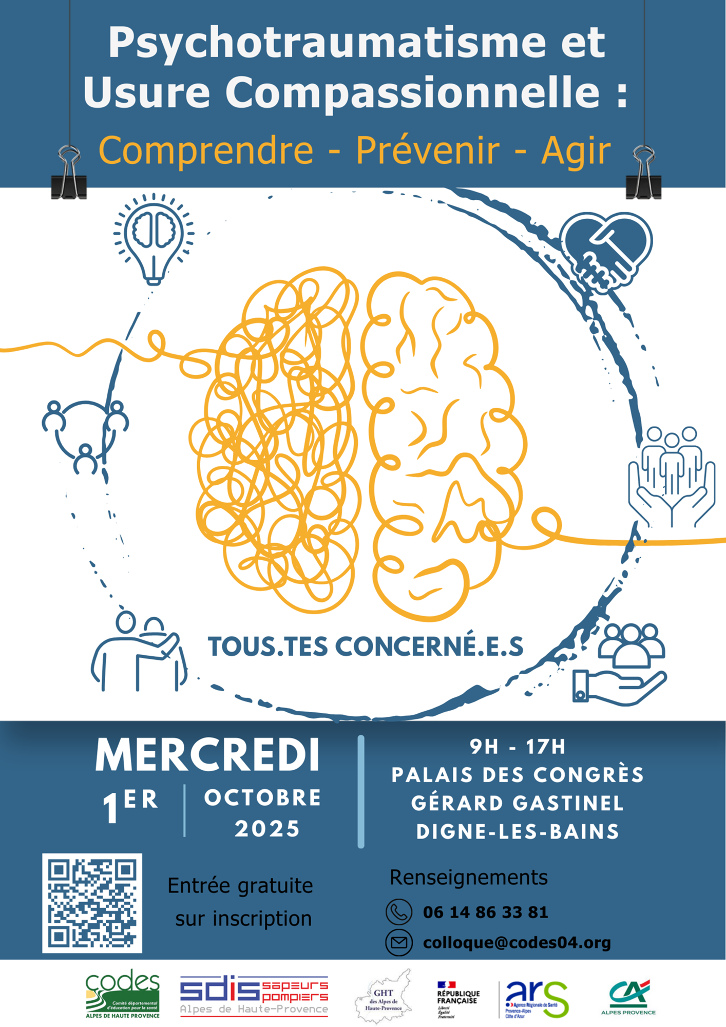 Un colloque dédié au psychotraumastisme et à l'usure compassionnelle le 1er octobre 2025 à Digne-les-Bains