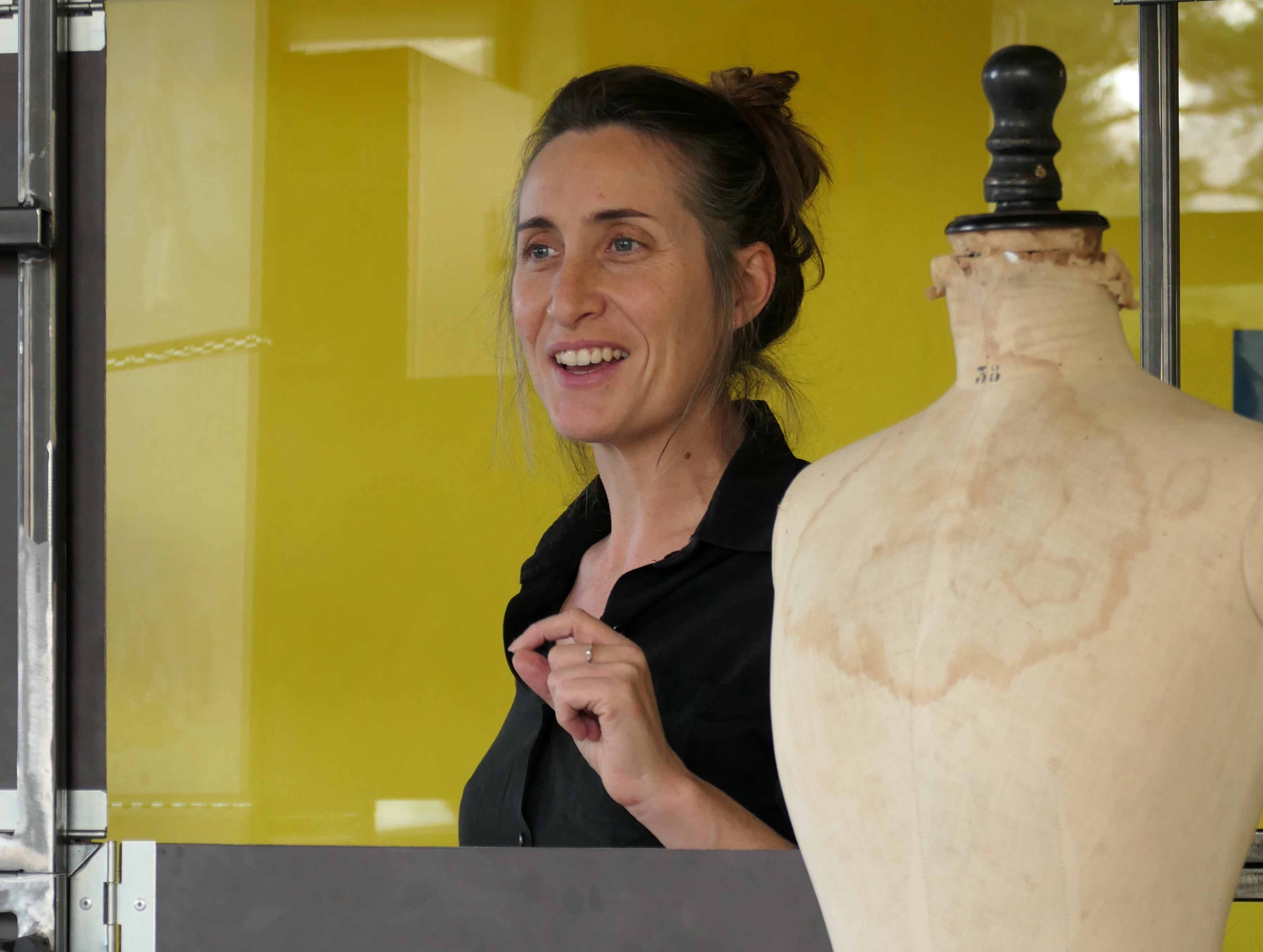 Cécile Brochoire lors d'une des résidences de création