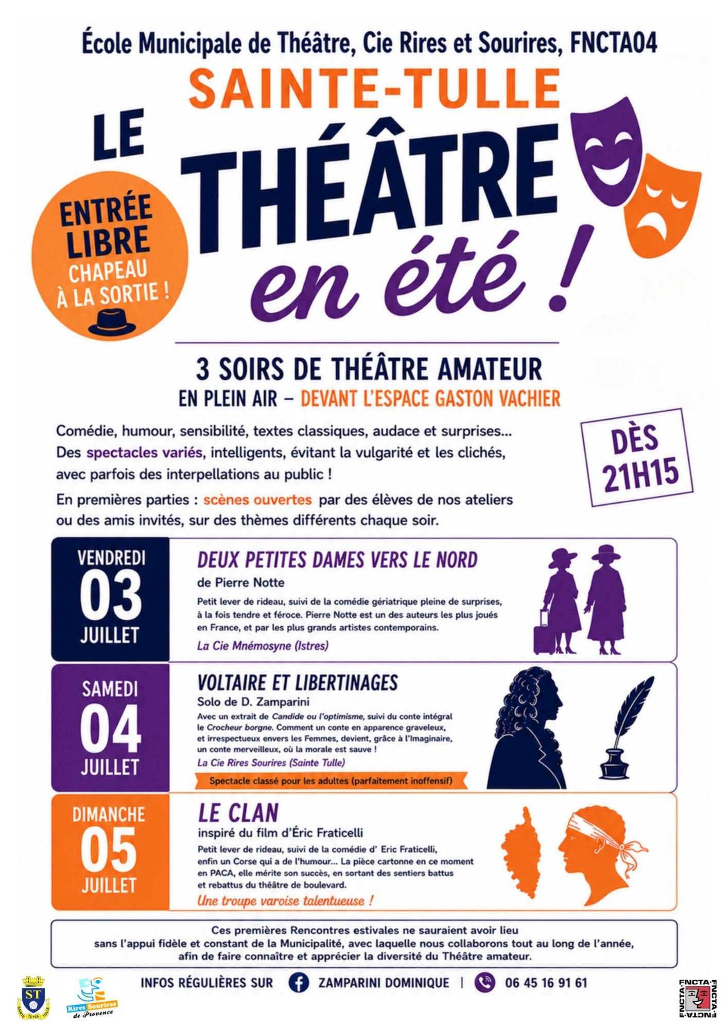 Du 3 au 5 juillet à Sainte-Tulle, Première édition du festival de théâtre amateur en plein air !