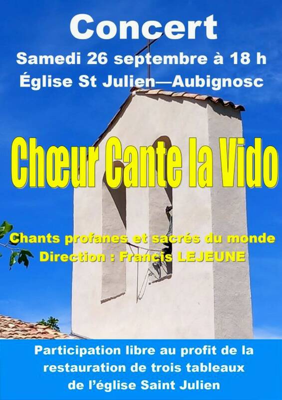 Un concert pour faire vivre le patrimoine à Aubignosc