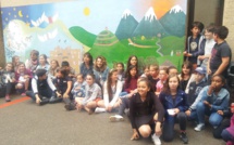 Le monde de Jean Giono sur un mur de l’école des Combes