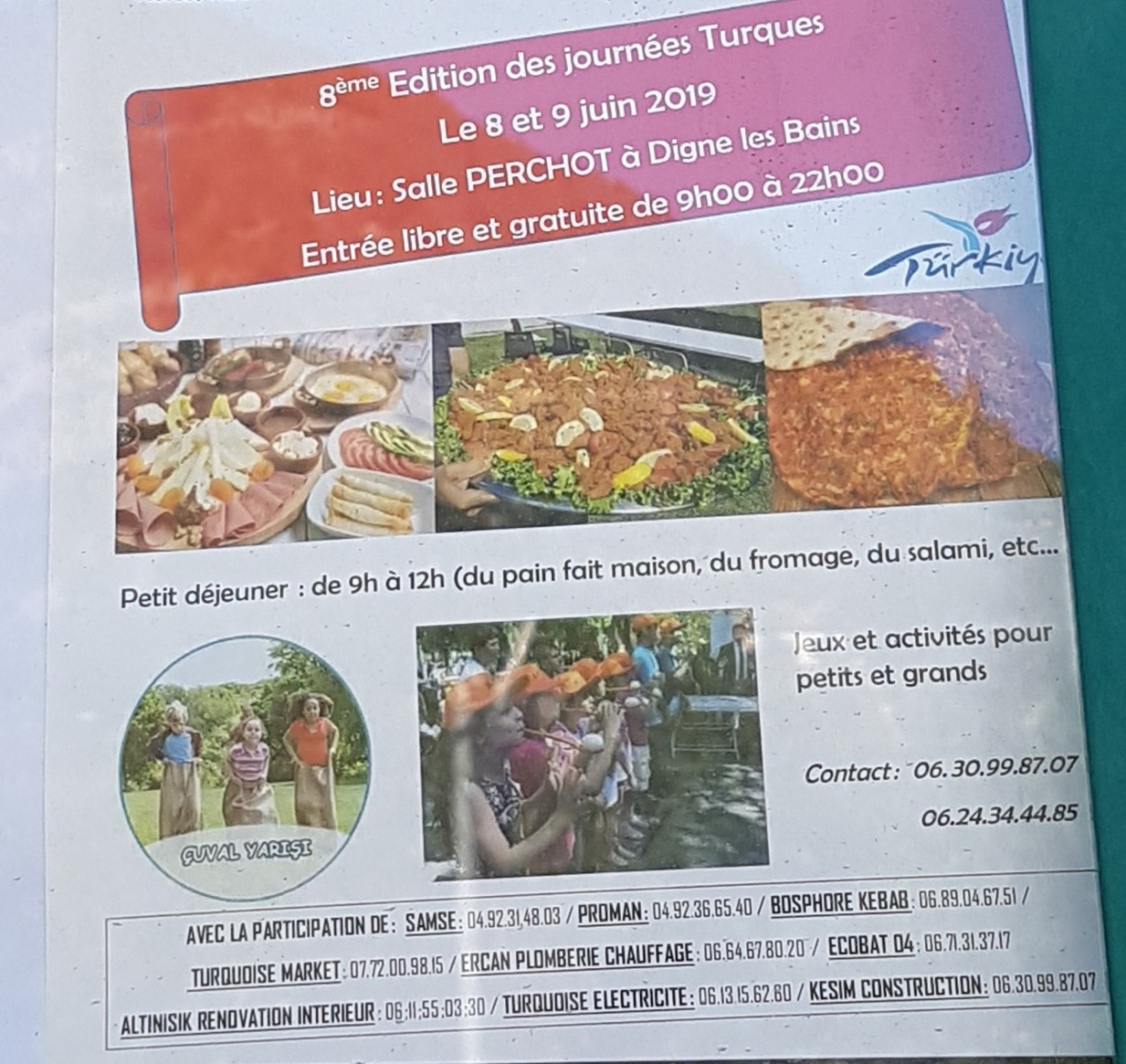 les journées turques samedi et dimanche salle perchot